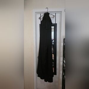 Elegant Black Halter Neck Dress